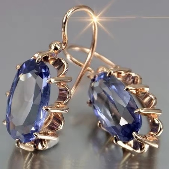 Anthropologie Jewelry - Vintage Purple Gold Crystal Earrings